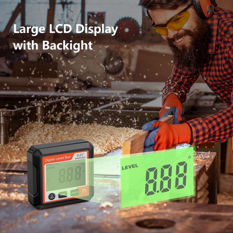 Greensen Digital Level Box Bearbeitete Protermaschinenneigungswinkel für Holzbearbeitungsstelle, ABS -Material