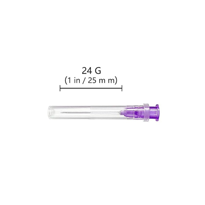 24 Gauge Needle， 24g Needle, （100Pack）24g Needles for Injections for