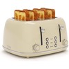 Toaster 4 Slice, Retro Stainless with 6 Bread Shade Settings,1.5''Wide