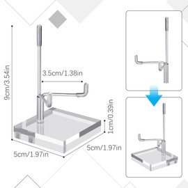 Lollanda Mini Acrylic display stand 2 pieces, Clear Plate stand with Adjustable Metal Arms, Display stands for craft fairs