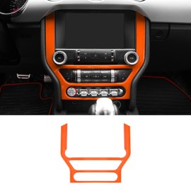CheroCar for Mustang Center Console Navigation Screen Panel Cover Frame Trim Interior Decoration Accessories Compatible with Ford Mustang 2015-2025,Orange…