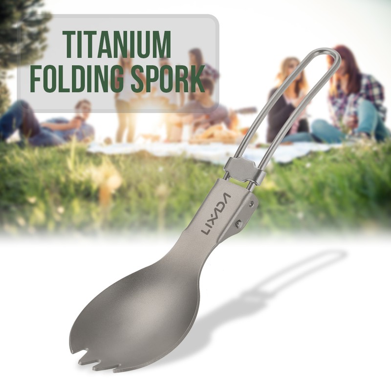 Ti Folding Spork Lightweight Outdoor Dinner Spork Flatware for Travel
