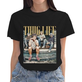 Vintage 100% Cotton Women's 80s Christmas Generation Short Sleeve T-ShirtColor: Women tshirt, Size: L