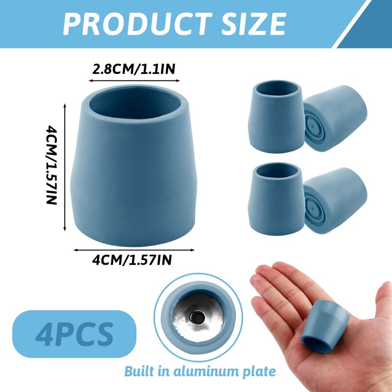 4 PCS Rubber Ferrules for Zimmer Frames 28MM / 1.1inch