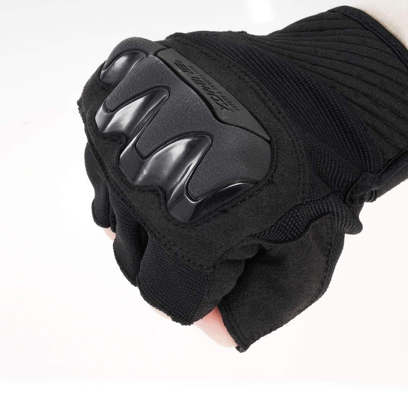 Komine GK-242 12976 Motorcycle Protective Mesh Half Finger Gloves, Black,