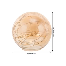 ARTIBETTER Glass Globe Lampshade Amber Glass Ball Lamp Shade with Golden Wire Round Sphere Bulb Guard for Ceiling Pendant Light