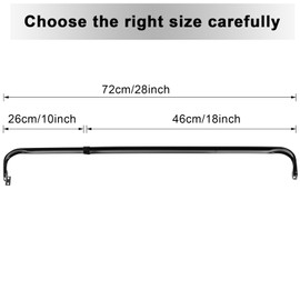 Kigley 4 Pcs 18 to 28 Inch Black Adjustable Curtain Rod Set Heavy Duty Door Curtain Rod Flat Sash Rods Hardware Included for Home Windows Kitchen Bathroom Sidelights