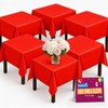 SOL 6pk Red Table Cloth - Disposable Waterproof Plastic Party