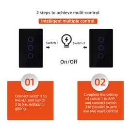 UJV Smart Glass Touch Light/Lamp Switch Smart Life App Multi Control Remote Timer Switch Compatible with Alexa Google Home Neutral Needed No Hub Required (White, 4 Gang)