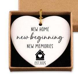 House Warming Gifts for Couple First Home Ornament 2025 Housewarming Gift Ideas for Women New House Gifts Ceramic Heart Ornament