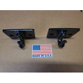 M.G.E. Products 5/16" Heavy Duty Steel Bolt On Grab Hooks for Loader Tractor Bucket - Pack of (2) - Black