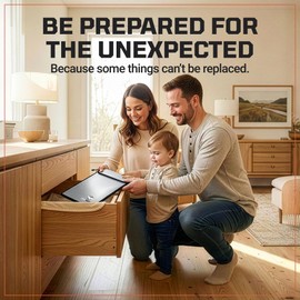 FIRESHIELD PRO Upgraded 2000°F Fireproof Document Bag w/ Dual Pockets – Fire & Waterproof Money Pouch for Cash – Safe Storage for Family Photos, Jewelry, Passport & Important Documents – 15" x 11"