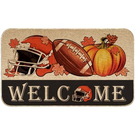 Erweicet Fall Football Welcome Mat Doormat Rugs Outdoor, Fall Decorations Indoor for Front Door Outdoor Entrance