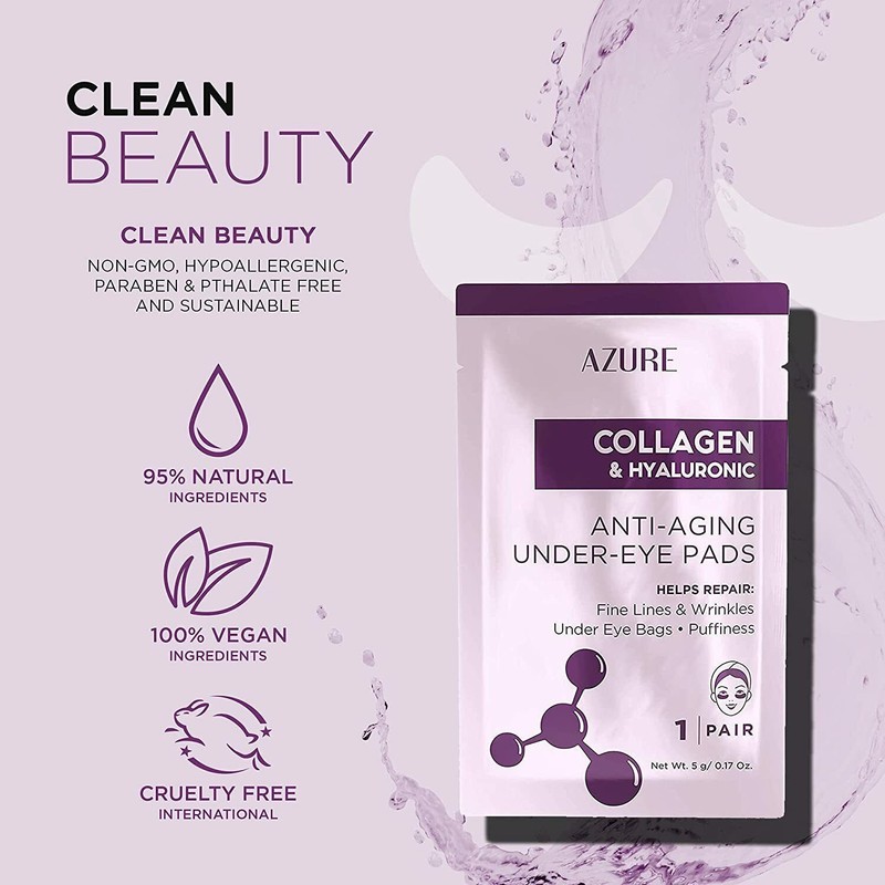 AZURE Collagen & Hyaluronic Anti Aging Under Eye Mask Patches