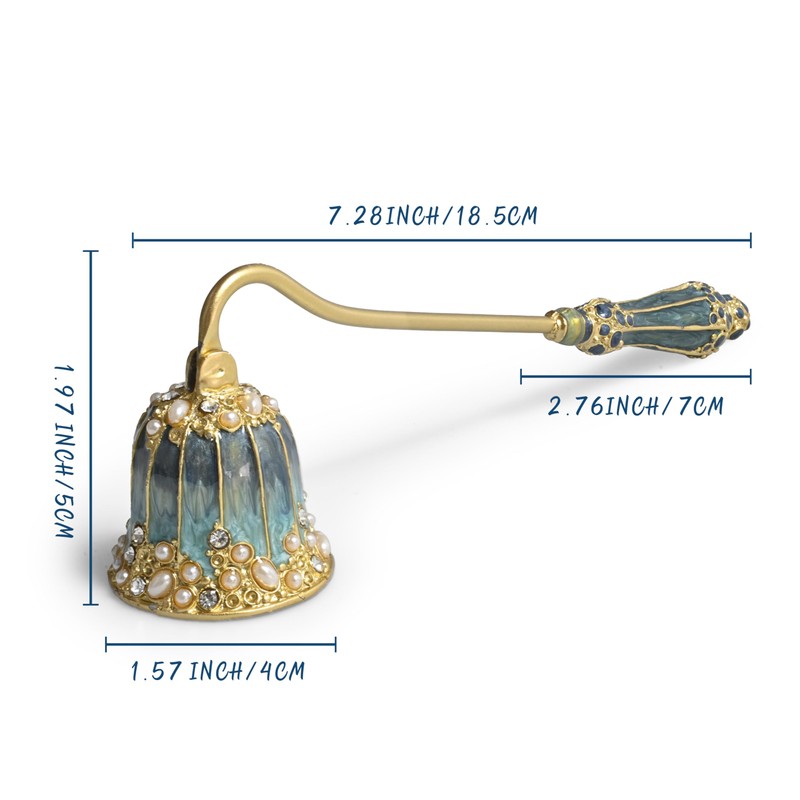 BGCTM Elegant Royal-Style Candle Snuffer with Pearl Inlay, Metal Handle