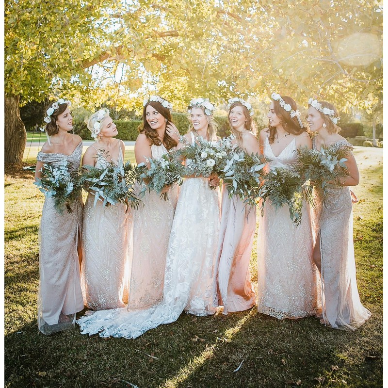 Tethzeng Bridesmaid Scrunchies Proposal Gifts square 4.1inch Bachelorette Hair Claws