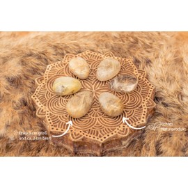 Lebensquelle Plus Rutilated Quartz Drop Pendant, Drilled Tumbled Stone Pendant with Cotton Band, High-Quality Gemstone Pendant, Semi Precious Stone, Rutilated quartz