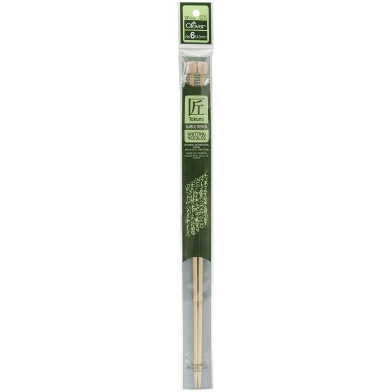 Clover 9" (23cm) x 5.5mm Single Pointed Bamboo Knitting Needles