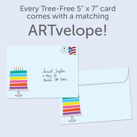 Tree-Free Greetings Milestone Birthday 2 Pack with Matching Envelopes, Eco Friendly, Made in USA, 100% Recycled Paper, 5 x 7, Celebrating 50 (GT65914)