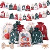 Naler 24PCS Christmas Drawstring Gift Bags, 24 PCS Christmas Advent
