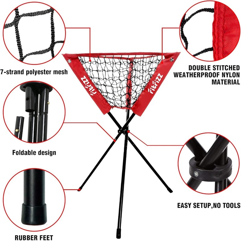 FITFIZZ 7x7 ft Baseball Net for Batting Pitching Hitting, Softball