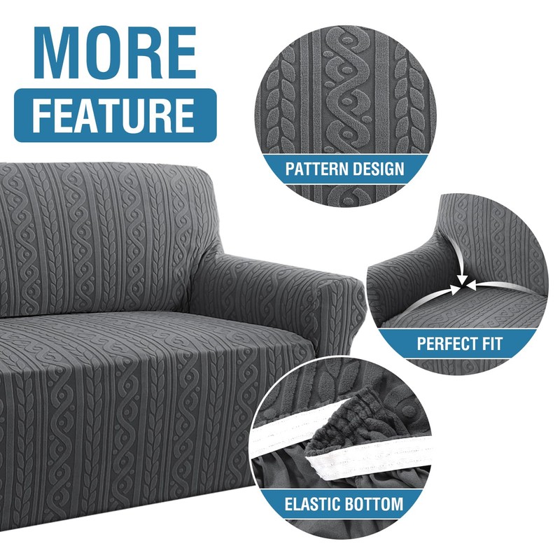 H.VERSAILTEX Stretch Couch Cover 1 Piece Soft Sofa Covers Furniture