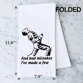 Bad Mistakes I’ve Made a Few Queen-freddiie Song Lyrics Kitchen Towel Rock Music Fans Music Lover Tea Dish Towel (I've Made a Few ca)