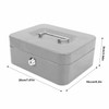 Small Locking Cash Box Portable Double Layers Safe Metal Money