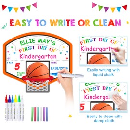 GROWTHMAGIC First Day of School Sign Board - 14" X 12" Sport Shape First and Last Day of School Board Reusable - for Kids Boys Girls