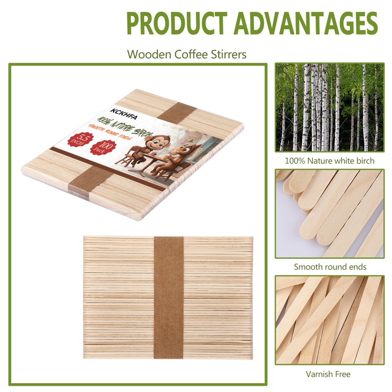 KCKHFA Popsicle Sticks, 100 PCS 5.5"x0.4" Wooden Sticks for Crafts,