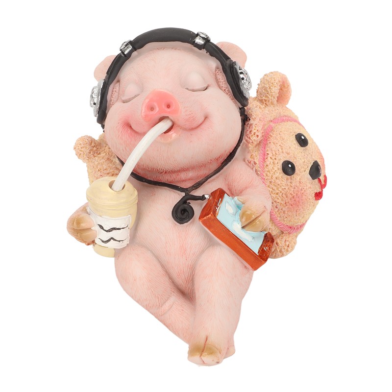 Pig Statue Mini Funny Casual Musical Resin Pig Art Figurine