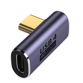 zoerbufan 90 Degree Angle USB-C Adapter, USB C 90° Adapter Type C Female to Male, Thunderbolt 4/3 40Gbps PD100W Charger & 8K Video for ROG, Steam Deck, Switch, Tablet and Phone(T)