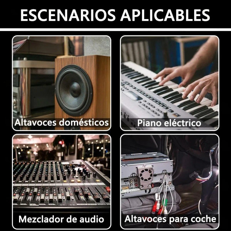 2pzs Cable Y Rca 2 Machos A 1 Hembra Profesional