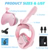 Xyuee Devilfish Full Face Snorkel Mask Kids Pink S, Dry
