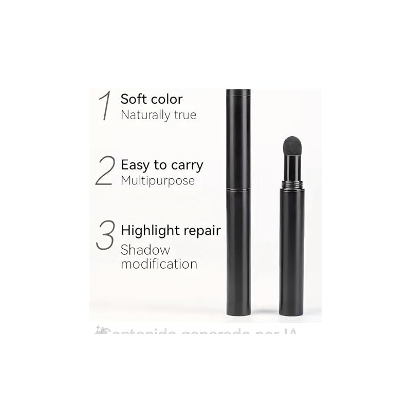 Negro - Pluma Sombra Capilar Negro, Cubre Entradas y Canas,