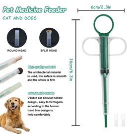 Duuclume 2 Pcs Pets Pill Shooter & Pill Crusher and Cutter, Pet Piller Gun for Tablets, Pet Medical Feeding Dispenser Soft Tip Syringe for Cats & Dogs, Portable Pill Splitter Multifunction Pill Box