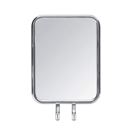 WENKO Express-Loc® Antibeschlagspiegel Cali - beschlagfreier Duschspiegel, Rasierspiegel, Befestigen ohne bohren, Edelstahl rostfrei, 13.5 x 20 x 6.5 cm, Glänzend