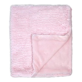 Baby Mode Signature Ridged Plush Blanket - Pink
