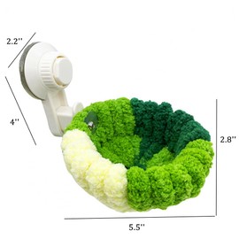 TAKSDAI Portable Suction Cup Bird Perch Nest for Travel Car Window Glass, Warm Bird Sleeping hut Snuggle Bed for cage (Green Combo, S)