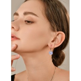 YL Heart Drop Earrings for Women 925 Sterling Silver cut June Birthstone Alexandrite Rose Butterfly Dangle Earrings Jewellery Gifts for Wife Girlfriend