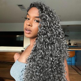 BECUS 3PCS Crochet Hair for Black Women Jamaican Bounce Wand Curl Crochet Hair 18Inches Short Crochet Curly Braiding Synthetic Hair Extensions24 Root/Pack(Grey Mix Blonde)