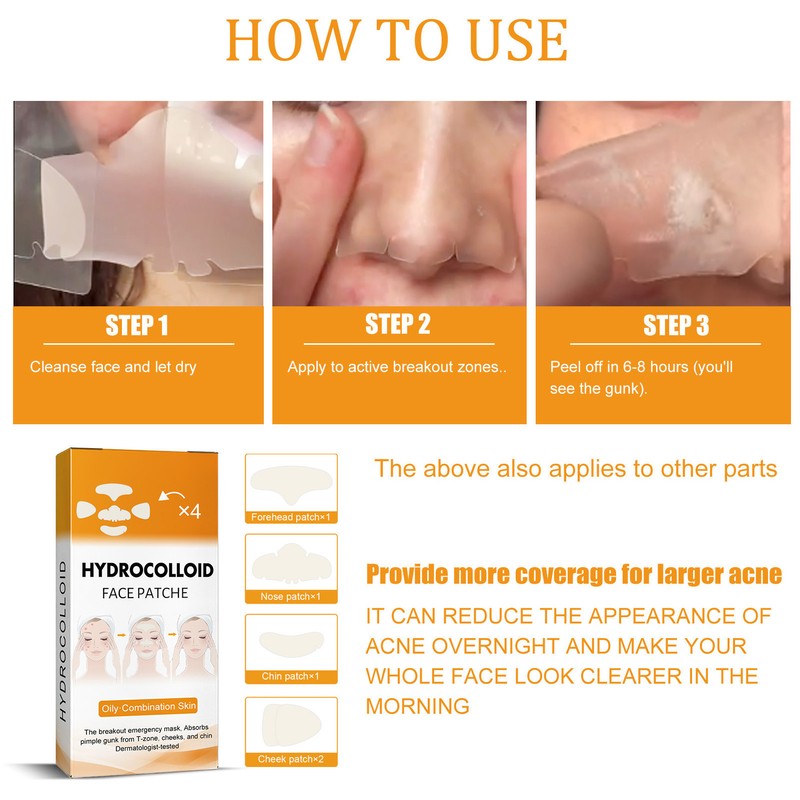 Face Acne Patches Hydrating and Purifying Forehead Nose Chin Cheek
