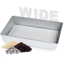 Wenses Soil Sifter, Wide Size (17.5 x 11.5 inches) with 1/4 inch Mesh, Garden Sieve for Dirt, Sand, Rocks, and Compost