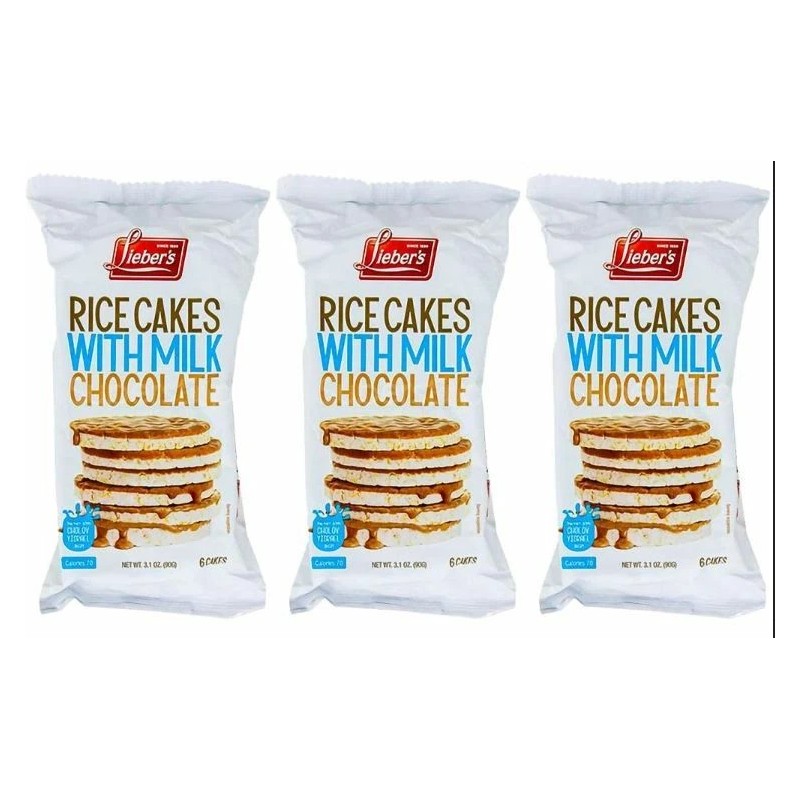 Lieber's Milk Chocolate Covered Rice Cakes, 3.1 oz (Pack of