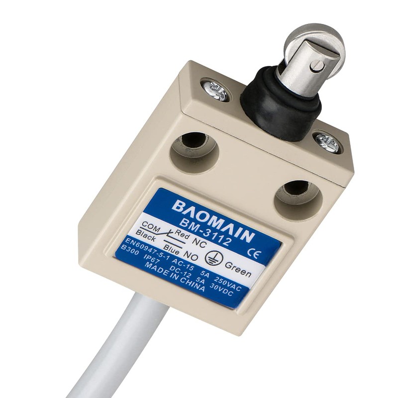 Baomain BM-3112 Limit Switch, TZ-3112 Sealed Roller Plunger, Momentary SPDT