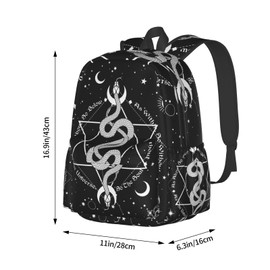 MOLIAN Serpents Gothic Occult Stylish Backpack With Adjustable Padded Shoulder Straps Daypacks For Girls College Travel