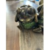 Terra Cottage 3 Green Glass Frogs Lamp Hear No Evil