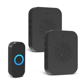 AMFUN Wireless Doorbell, Wireless Doorbell, Wireless Doorbell Set with 230 ft Range, with 4 Volume Levels and 20 Melodies, Plug-in Receiver Simply Into the Socket