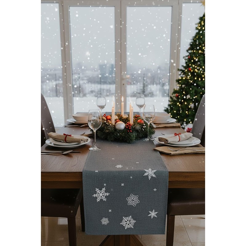 KAMACA Table Runner 40 x 150 cm with Filigree Embroidery