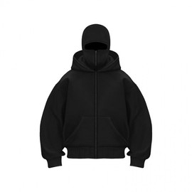 New Autumn Winter Men's Balaclava Hooded Zip-up Sweater - Trendy Cross-border Style XXL/Dark Gray 3ea